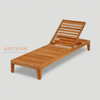 Solid Teak Sun Lounger с регулируемой спинкой для наружного использования