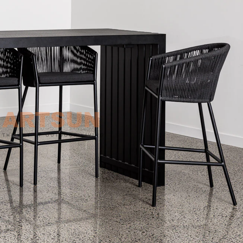 Прочный уличный веревочный стул с устойчивой к атмосферным воздействиям рамой