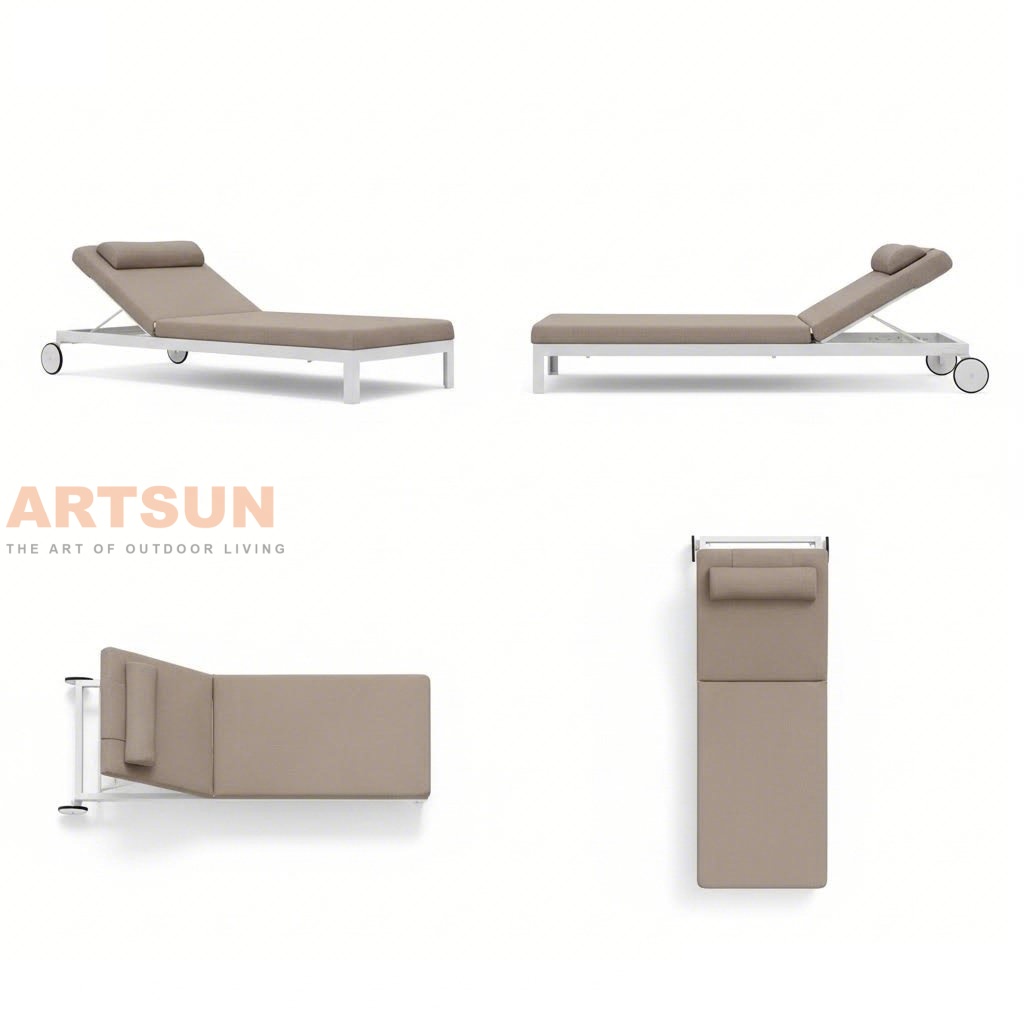 Роскошный алюминиевый открытый шезлонг с подушкой