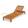 Solid Teak Sun Lounger с регулируемой спинкой для наружного использования