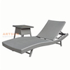 Прочный PE Rattan Outdoor Lounger с дополнительным подходящим боковым столом