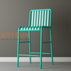 Уличный алюминиевый барный стул с решетчатой ​​спинкой для современных коммерческих проектов патио-бара