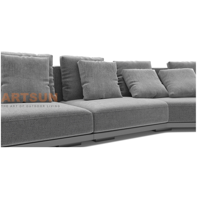 Современный модульный уличный диван с приставным столиком роскошного изогнутого дизайна