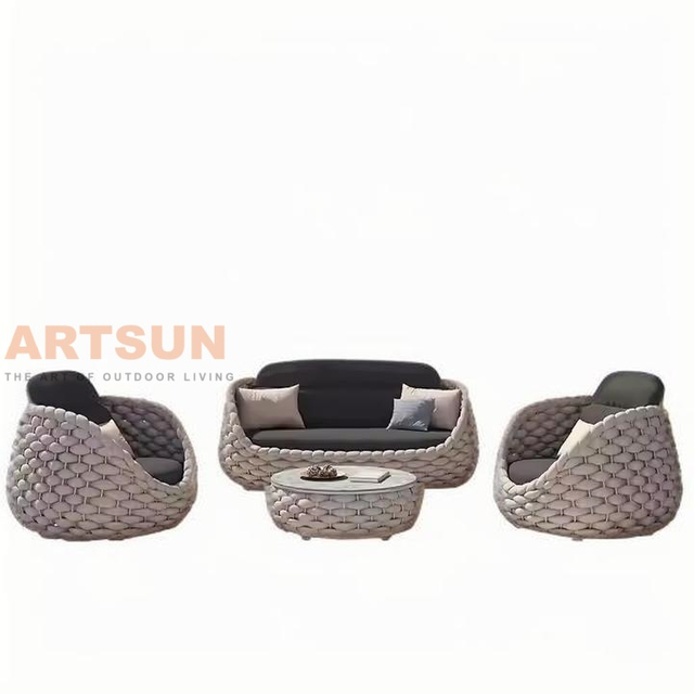 Горячий современный открытый патио PE Rattan Dofa Set для Resort