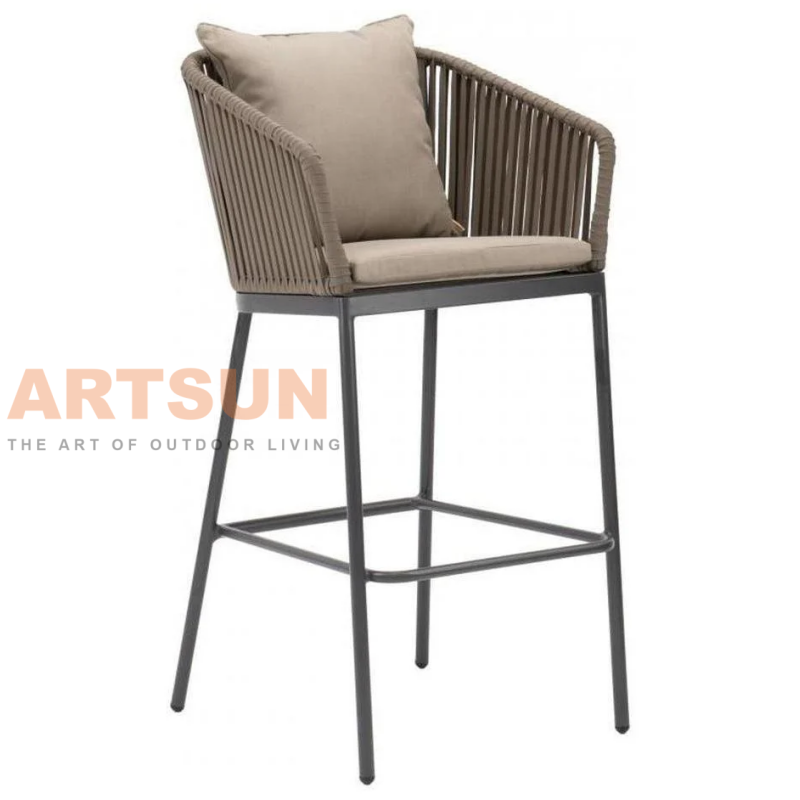 Прочный уличный веревочный стул с устойчивой к атмосферным воздействиям рамой