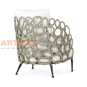 На открытом воздухе сплетенный синтетический стул софы веревочки для вестибюля пятизвездочного отеля