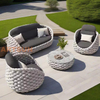 Горячий современный открытый патио PE Rattan Dofa Set для Resort