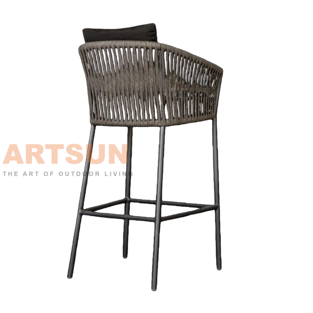 Прочный уличный веревочный стул с устойчивой к атмосферным воздействиям рамой