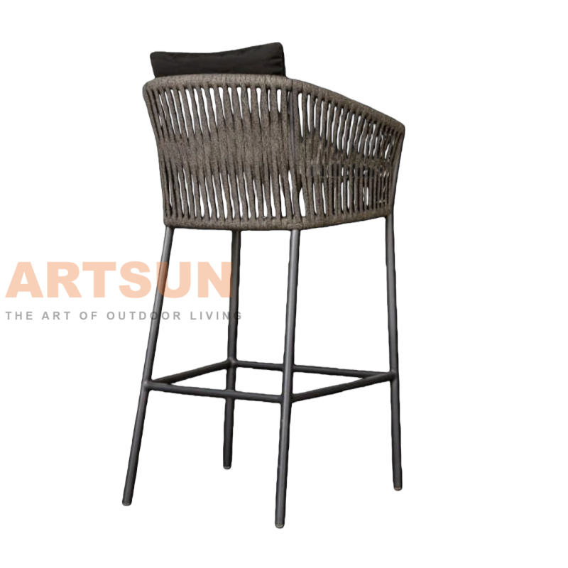 Прочный уличный веревочный стул с устойчивой к атмосферным воздействиям рамой