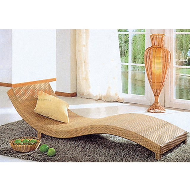Современный на открытом воздухе Rattan Sun Lounger для спа и сада