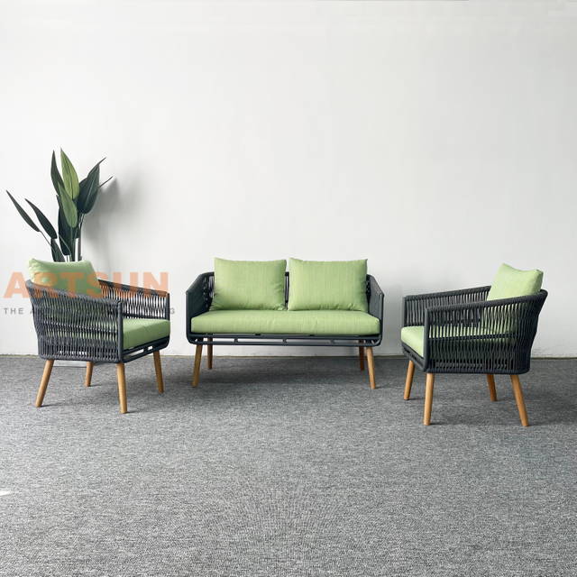 Самый популярный тканый садовый диван для отдыха на открытом воздухе для отдыха