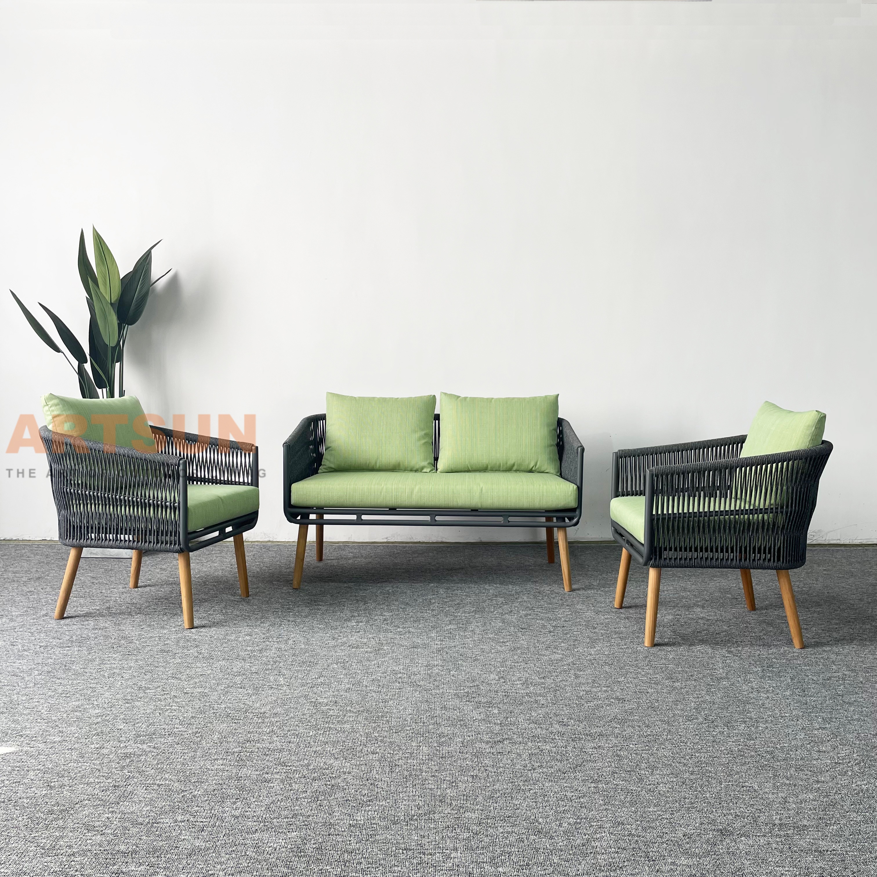 Самый популярный тканый садовый диван для отдыха на открытом воздухе для отдыха