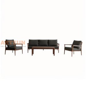 Диван из тикового дерева для отдыха на открытом воздухе с плетеной веревкой для курортного проекта